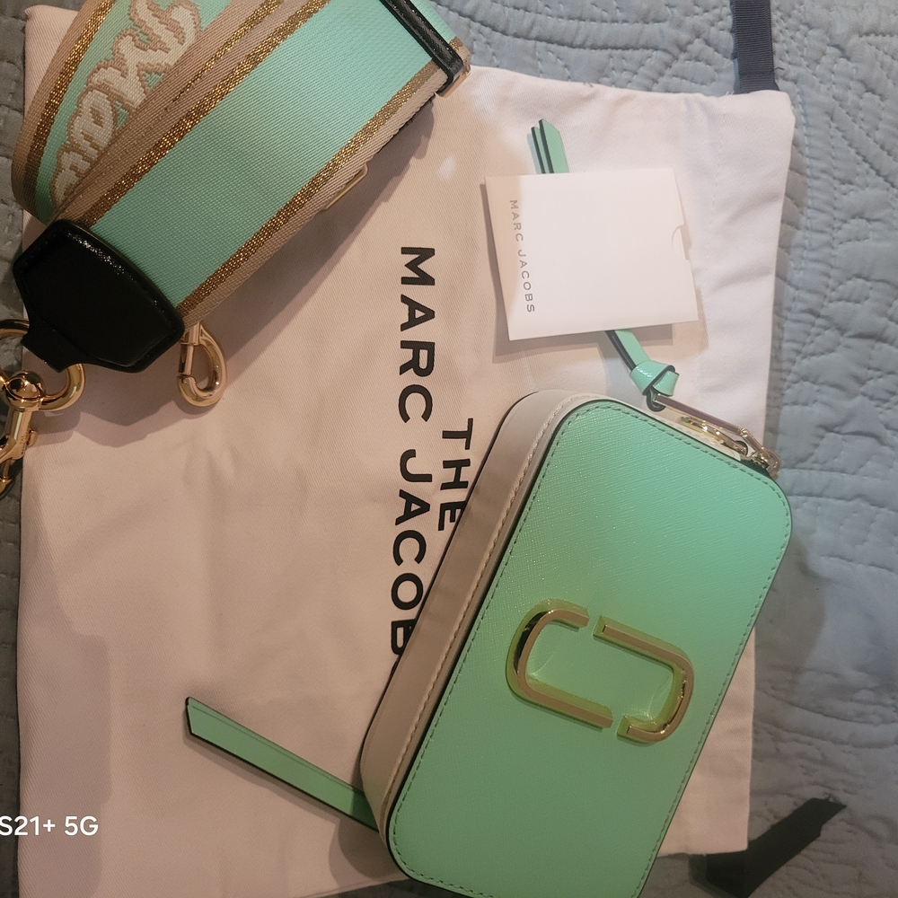 Marc Jacobs Light Green and White Crossbody Bag